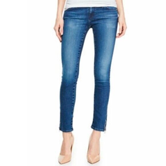 AG Adriano Goldschmied The Zip-Up Legging Skinny Ankle Mid Wash Jeans Sz 26 R - Picture 1 of 8